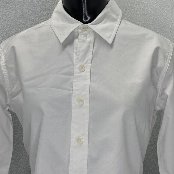 NEW TIBI Women's Shirt White Size XXS Eco Poplin Cropped Long Sleeve Button Down - Picture 11 of 12